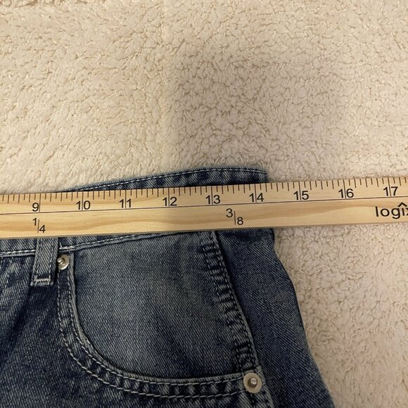 Barrel Leg Jeans PANTS  Womens Size S 29"W 24.5"L‎ Blue Cotton Blend SEAM DETAIL - Picture 9 of 16